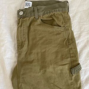 Army Green BDG Cropped Carpenter Pant